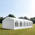 TOOLPORT 6x12 m partytelt, PVC-presenning, hvit, med bunnramme