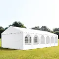 TOOLPORT 6x12 m partytelt, PVC-presenning, hvit, med bunnramme