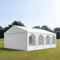 TOOLPORT 5x8 m partytelt, PVC-presenning, hvit, med bunnramme