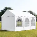 TOOLPORT 4x6 m partytelt, PVC-presenning, hvit, med bunnramme