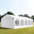 TOOLPORT 6x10 m partytelt, PVC-presenning, hvit, med bunnramme