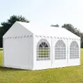 TOOLPORT 3x6 m partytelt, PVC-presenning, hvit, med bunnramme
