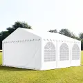 TOOLPORT 5x6 m partytelt, PVC-presenning, hvit, med bunnramme