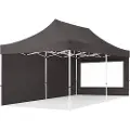 TOOLPORT 3x6 m stål, pop up partytelt, 2 sidepaneler, mørkegrå