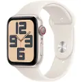 Apple Watch SE (GPS + Cellular) - 2. generasjon - 44 mm - stjernelysaluminium - smartklokke med sportsbånd - fluorelastomer - stjernelys - båndbredde: S/M - 32 GB - LTE, Wi-Fi 4, Bluetooth - 4G - 33 g