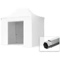 TOOLPORT 3x2 m aluminium, pop up partytelt, 4 sidepaneler, hvit