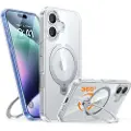 Torras Ostand Spin-etui for iPhone 16 (gjennomsiktig)