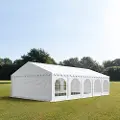 TOOLPORT 5x10 m partytelt, PVC-presenning, hvit, med bunnramme