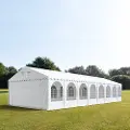TOOLPORT 6x20 m partytelt, PVC-presenning, hvit, med bunnramme
