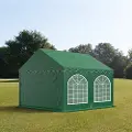 TOOLPORT 3x3 m partytelt, PVC-presenning, mørkegrønn, med bunnramme