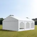 TOOLPORT 6x6 m partytelt, PVC-presenning, hvit, med bunnramme