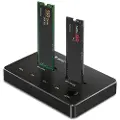 Qoltec - SSD-dokkestasjon - dual 2 x 2TB - brønner: 2 - M.2 - M.2 Card (PCIe NVMe & SATA) - USB-C 3.1 (Gen 2) - svart