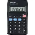 Sharp EL-233S, Lomme, Grunnleggende, 8 sifre, 1 linjer, Batteri, Sort