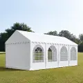 TOOLPORT 3x8 m partytelt, PVC-presenning, hvit, med bunnramme