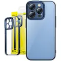 Baseus Glitter Transparent Case and Tempered Glass set for iPhone 14 Pro Max (blue)