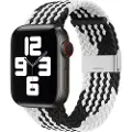 Mtp Products Apple Watch Series Ultra 3/2/Ultra/11/10/9/8/SE 3/(2022)/7/SE/6/5/4/3/2/1 Strikket Klokkereim - 49mm/46mm/45mm/44mm/42mm - Svart / Hvit