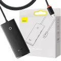 Baseus 4-i-1 Baseus Lite Series USB-C-hub opp til 4x USB 3.0 + USB-C, 1m (svart)