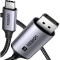 UGREEN USB-kabel CM556-kabel med USB-C og DisplayPort 8K-kontakter, 2 m lang - grå