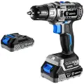 24hShop Deko Tools skrutrekker 20V med børsteløs motor og 2 batterier
