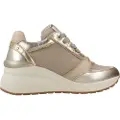 Carmela for woman. 16184401-ORO Trainers 161844 Gold (41), Leather, 5 to 8 cm, Laces, Zip, Casual