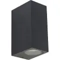 QAZQA Moderne vegglampe sort 2-lys IP44 - Baleno