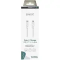 Sinox PRO USB C-kabel. 3m, Hvit, 3m, USB C, USB C, USB 3.2 Gen 2 (3.1 Gen 2), 10 Gbit/sek, Hvit