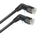 ACT Black 7 meters U/FTP CAT6A Slimline patch cable with angled 360° rotatable RJ45 connectors