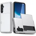 Mtp Products Samsung Galaxy S24 FE Hybrid-deksel med Skyvekortholder - Sølv