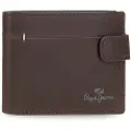 Pepe Jeans unisex. 7843332 Staple Brown leather vertical wallet with click closure (OSFA), Casual