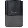 Pepe Jeans unisex. 7832031 Dual vertical leather wallet with coin purse Black (OSFA), Casual