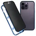 Mtp Products iPhone 16 Pro Max Magnetisk Deksel med Herdet Glass - Privacy - Mørkeblå