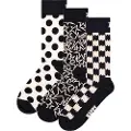Happy socks Black And White Gift Set Lange Sokker 3 Par