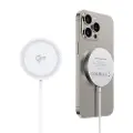 Duzzona W18 Qi2 Fast trådløs lader 15W - iPhone 12/13/14/15/16/17/Air - Hvit