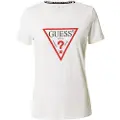 GUESS for woman. W1YI1BI3Z14 White triangle logo T-shirt (S), Casual, Cotton, Short sleeve