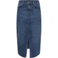 Pieces Jessie Denim Høy Midje Midi-skjørt