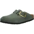 Birkenstock for man. 1028033 Boston Big Buckle Leather Clogs green (40), Flat, None, Casual