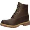 Timberland for man. TB1270972141 6 Inch Premium waterproof leather boots with lace-up fastening dark brown (41.5 W), Flat, Laces, Casual