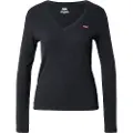 Levi's for woman. A9330-0000 Essential Housemark T-shirt black (S), Casual, Cotton, Long sleeve