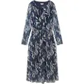 Tom Tailor Printed Mesh Lang Ermet Midi-kjole
