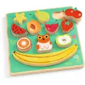 Djeco Puslespill og Balanselek 11 Biter Motiv med Frukt og en Katt Djeco