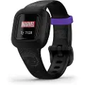 Garmin vivofit jr. 3 - Marvel Black Panther - aktivitetssporer med bånd - silikon - svart - håndleddstørrelse: 130-175 mm - Bluetooth - 25 g