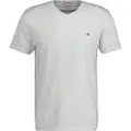 Gant for man. 2003186 Shield V-Neck T-shirt white (3XL), Casual, Cotton, Short sleeve