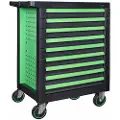 JBM Verktøykjerre 9 Like Skuffer Grønn - Tom