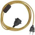 Creative Cables Snakebis E14 Lampeskjerm-kabelsett Med Lampeholder. Farget Stoffkabel Og 2-pinners Plugg 1.8 M