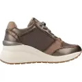Carmela for woman. 16184402-PLOMO Leather trainers 161844 Grey (36), 5 to 8 cm, Laces, Zip, Casual