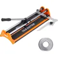Vevor 430 mm manuell flisekutter for vegg og polerte fliser, doble skinner for presis kutting, wolframkarbidhjul, sklisikkert håndtak, trykkstang med forskyvningsbeskyttelse, presise kutt for proffer