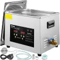Vevor 15L oppgradert ultralydrenser (600W varmeapparat, 360W ultralyd) profesjonell digital ultralydrenser for laboratoriedeler med varmetimer for rengjøring av glassinstrumenter