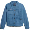 Superdry for woman. W5011675A Four-pocket jacket Chore blue (L), Casual, Cotton, Denim, Long sleeve