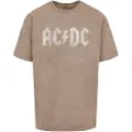 Mc Clothes Acdc Logo Acid Washed Oversized Kortarmet T-skjorte