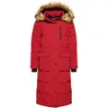 Superdry for woman. W5010370A Faux fur long coat Everest red (XS), Casual, Polyester, Sustainable